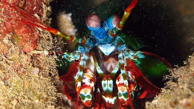 Mantis Shrimp Have 16 Types of Color Receptors in Their Eyes
