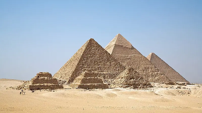 The Great Pyramid of Giza once had a smooth white coating